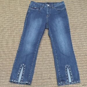 FDJ Denim Blue Jeans with Studded Details